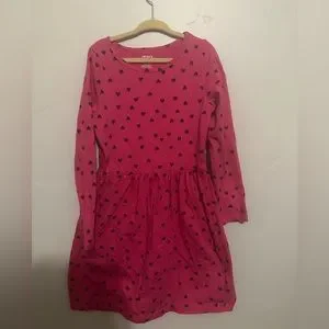 Carter's | Dresses | Carters Girls Pink And Navy Heart Long Sleeve Dress |  Poshmark